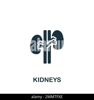 Kidneys icon. Monochrome simple sign from anatomy collection. Kidneys icon for logo, templates, web design and infographics. Stock Vector