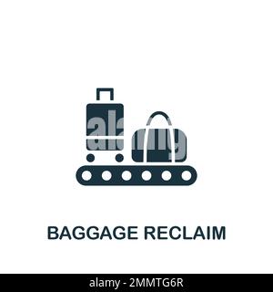 Baggage reclaim icon. Monochrome simple sign from airport elements collection. Baggage reclaim icon for logo, templates, web design and infographics. Stock Vector