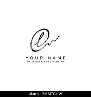 L Letter Signature Logo - Initial Alphabet for L - Hand Drawn L Logo Stock Vector