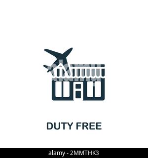 Duty free icon. Monochrome simple sign from airport elements collection. Duty free icon for logo, templates, web design and infographics. Stock Vector