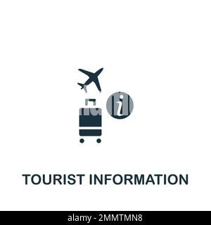 Tourist information icon. Monochrome simple sign from airport elements collection. Tourist information icon for logo, templates, web design and Stock Vector