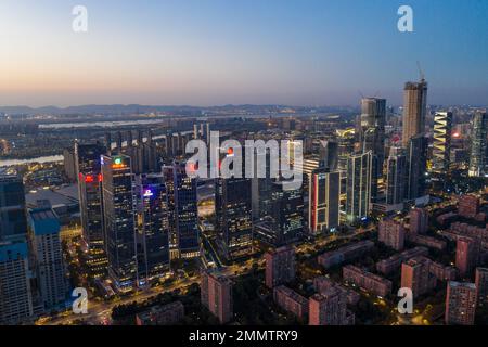 Nanjing city night scene Stock Photo