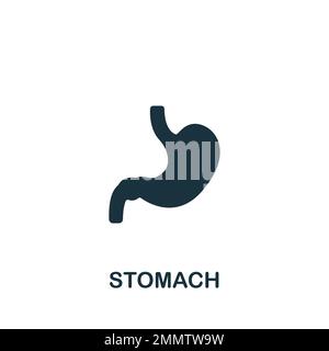Stomach icon. Monochrome simple sign from anatomy collection. Stomach icon for logo, templates, web design and infographics. Stock Vector