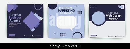 Digital business marketing banner for social media post templates. Digital marketing webinar and marketing agency banner designs Stock Vector