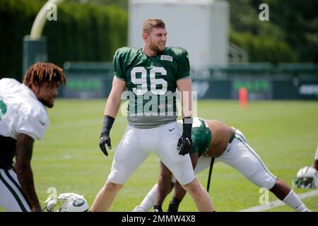 October 13, 2019, Dallas Cowboys quarterback Dak Prescott (4) gets stopped  on fourth down by New York Jets safety Jamal Adams (33) and defensive end  Henry Anderson (96) during the NFL game