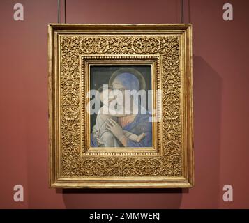Madonna with Child by Andrea Mantegna exhibited at Accademia Carrara in Bergamo, Lombardy, Italy Stock Photo