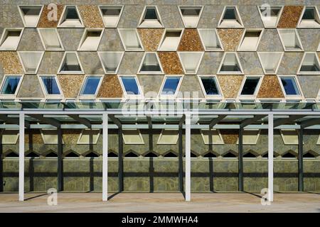 Facade of the Grand Théâtre de la Ville de Luxembourg. The theater is a performance venue for theater, opera and dance in Luxembourg. Stock Photo