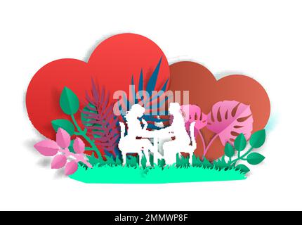 Romantic dinner vector concept for poster, banner Stock Vector