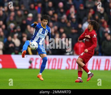 Brighton and Hove, England, 29th January 2023. Kaoru Mitoma of Brighton during the The FA Cup match at the AMEX Stadium, Brighton and Hove. Picture credit should read: David Klein / Sportimage Stock Photo