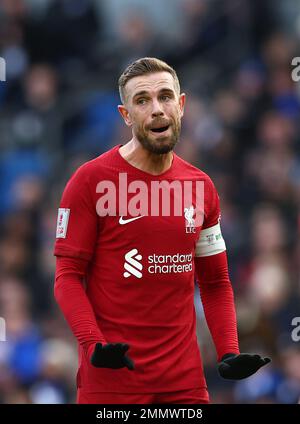 Brighton and Hove, England, 29th January 2023. Jordan Henderson of Liverpool during the The FA Cup match at the AMEX Stadium, Brighton and Hove. Picture credit should read: David Klein / Sportimage Stock Photo
