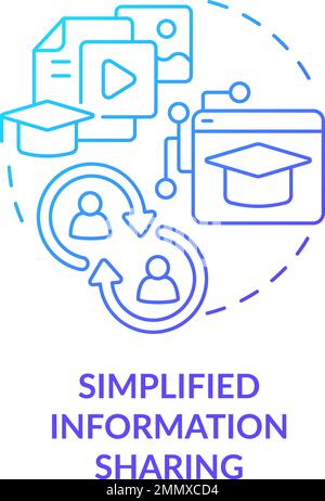 Simplified information sharing blue gradient concept icon Stock Vector