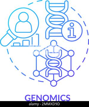 Genomics blue gradient concept icon Stock Vector