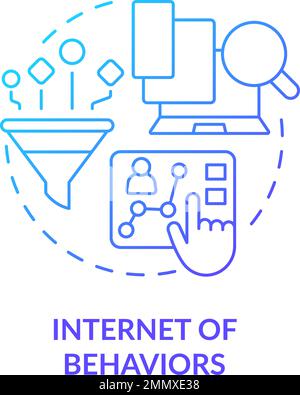 Internet of behaviors blue gradient concept icon Stock Vector