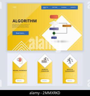 Medical nanorobot flat landing page website template. Smart lens ...