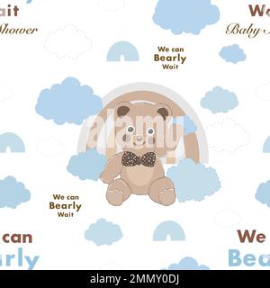 We can bearly wait table cloth design Stock Vector