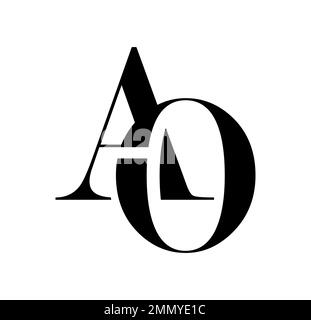 Vector Illustration isolated in white background of Monogram Logo vector Initial Letters AO Stock Vector