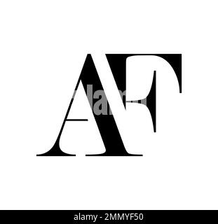 Vector Illustration isolated in white background of Monogram Logo vector Initial Letters AF Stock Vector