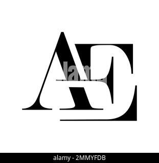 Vector Illustration isolated in white background of Monogram Logo vector Initial Letters AE Stock Vector