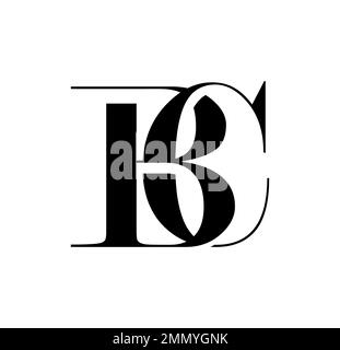 Vector Illustration isolated in white background of Monogram Logo vector Initial Letters BC Stock Vector