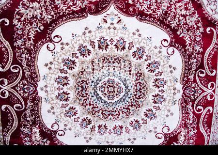 Detail of a traditional Turkish carpet in Istanbul, texture background Stock Photo