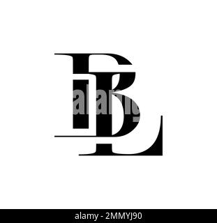 Vector Illustration isolated in white background of Monogram Logo vector Initial Letters BL Stock Vector