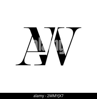Vector Illustration isolated in white background of Monogram Logo vector Initial Letters AW Stock Vector