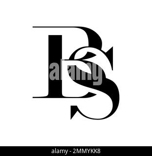 Vector Illustration isolated in white background of Monogram Logo vector Initial Letters BS Stock Vector