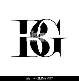 Vector Illustration isolated in white background of Monogram Logo vector Initial Letters BG Stock Vector