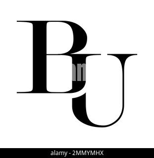 Vector Illustration isolated in white background of Monogram Logo vector Initial Letters BU Stock Vector