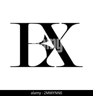 Vector Illustration isolated in white background of Monogram Logo vector Initial Letters BX Stock Vector