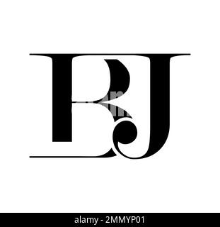 Vector Illustration isolated in white background of Monogram Logo vector Initial Letters BJ Stock Vector