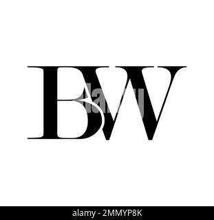 Vector Illustration isolated in white background of Monogram Logo vector Initial Letters BW Stock Vector