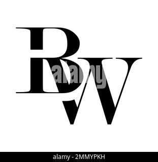 Letters BW Logo with black and white negative space design. Letters B ...