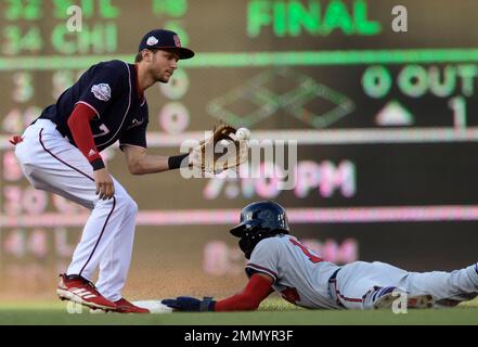 Atlanta Braves' Ronald Acuña Jr., heads for the locker room after a baseball  game against the Washington Nationals at Nationals Park, Friday, Sept. 22,  2023, in Washington. The Braves won 9-6. (AP