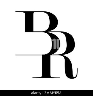 Vector Illustration isolated in white background of Monogram Logo vector Initial Letters BR Stock Vector