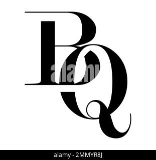 Vector Illustration isolated in white background of Monogram Logo vector Initial Letters BQ Stock Vector
