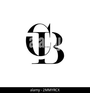 Vector Illustration isolated in white background of Monogram Logo vector Initial Letters CB Stock Vector