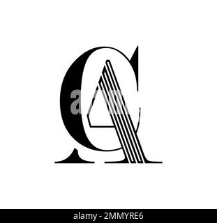 Vector Illustration isolated in white background of Monogram Logo vector Initial Letters CA Stock Vector