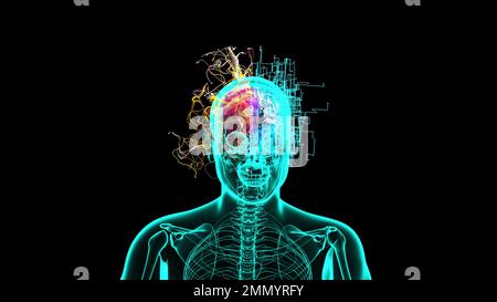 3D abstract art of a brain motion design Stock Photo - Alamy