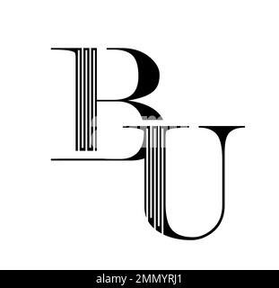 Vector Illustration isolated in white background of Monogram Logo vector Initial Letters BU Stock Vector