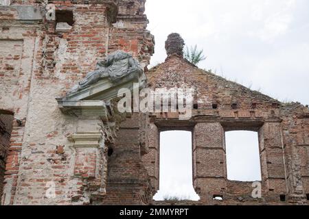 Ruins of the late Baroque Finckenstein Palace in Kamieniec, Poland, built in XVIII century for Finck von Finckenstein noble family, called the East Pr Stock Photo