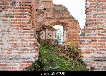 Ruins of the late Baroque Finckenstein Palace in Kamieniec, Poland, built in XVIII century for Finck von Finckenstein noble family, called the East Pr Stock Photo