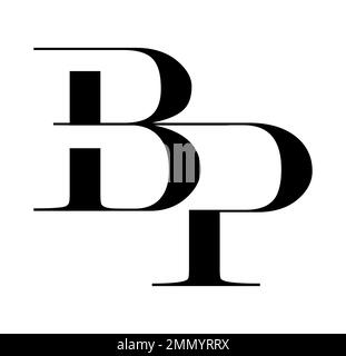 Vector Illustration isolated in white background of Monogram Logo vector Initial Letters BP Stock Vector