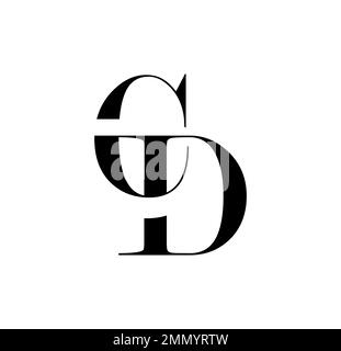 Vector Illustration isolated in white background of Monogram Logo vector Initial Letters CD Stock Vector