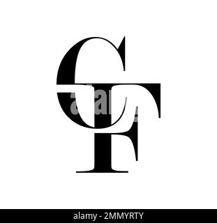 Vector Illustration isolated in white background of Monogram Logo vector Initial Letters CF Stock Vector