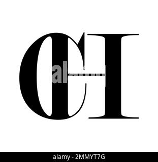 Vector Illustration isolated in white background of Monogram Logo vector Initial Letters CH Stock Vector