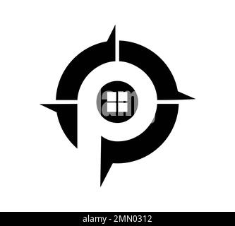 Real Estate Monogram Logo Initial Letter P Stock Vector Image & Art - Alamy