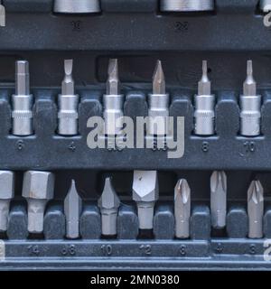 A set of torx tools, socket wrenches, screwdrivers and other tools. A tool for car repair. Selective focus Stock Photo