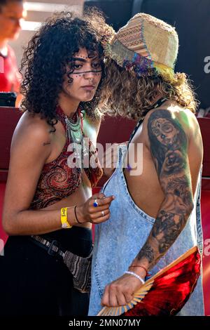France, Herault (34), Mauguio, first Summer of Love festival at the Mas du Minister Stock Photo