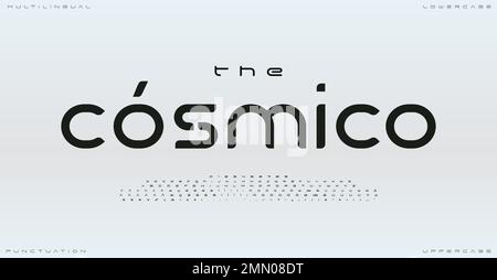 Soft rounded sans serif typography, futuristic typeface, sleek clean and minimalistic font for innovative product. Vector illustration Stock Vector